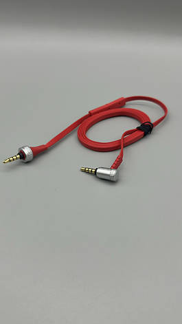 Кабель AUX 3.5mm 1м кутовий 90° плоский з мікрофоном SONY для смартфонів та авто BF, фото 2