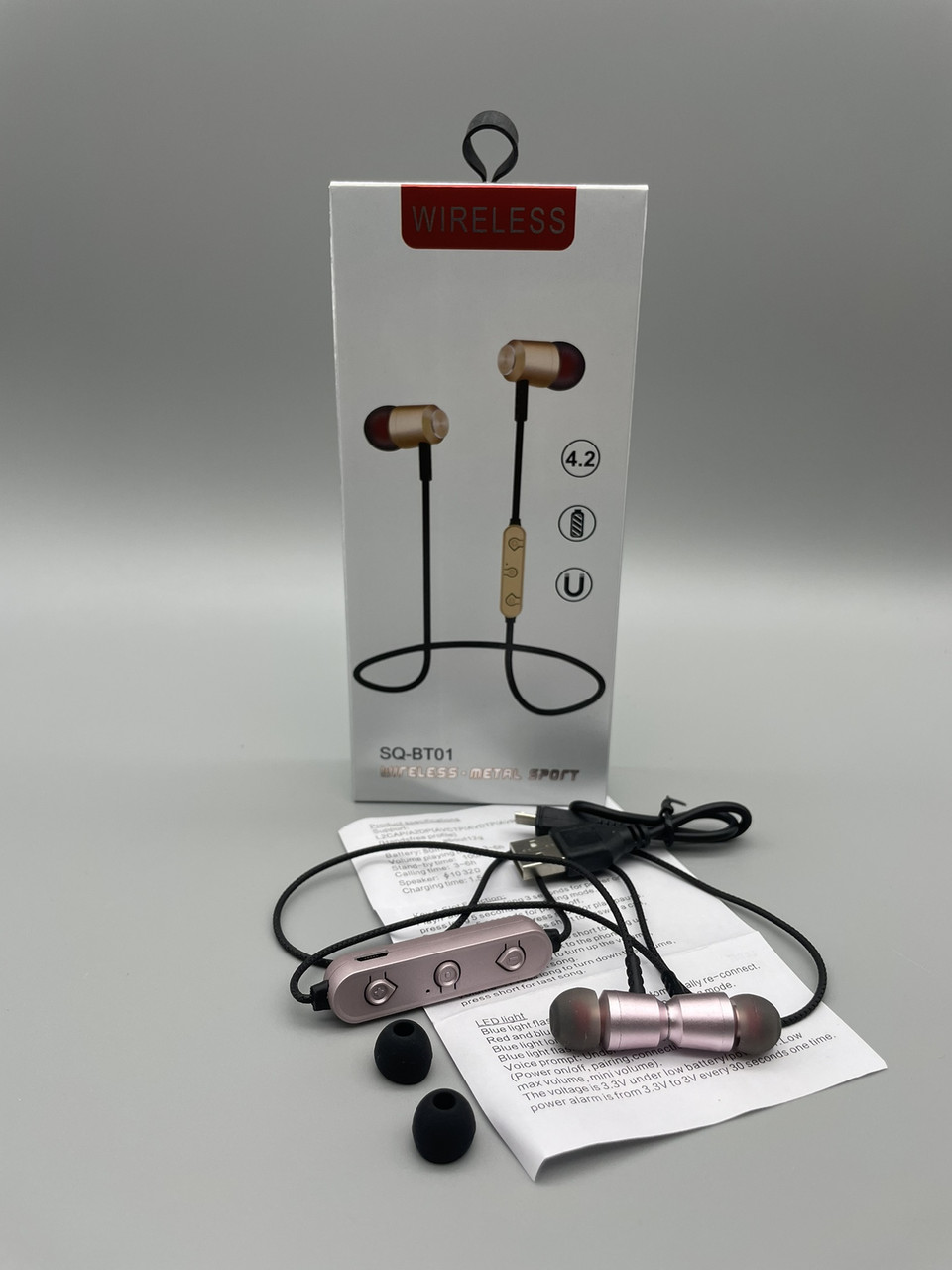 Навушники Bluetooth SQ-BT01 металеві з MP3 AUX FM радіоприймачем BF