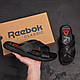 Чоловічі шкіряні літні шльопанці-сланці Reebok CrossFit. Літні чоловічі шльопанці чорні. Чоловіче літнє взуття, фото 7