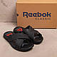 Чоловічі шкіряні літні шльопанці-сланці Reebok CrossFit. Літні чоловічі шльопанці чорні. Чоловіче літнє взуття, фото 9