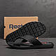 Чоловічі шкіряні літні шльопанці-сланці Reebok CrossFit. Літні чоловічі шльопанці чорні. Чоловіче літнє взуття, фото 8