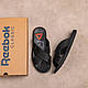 Чоловічі шкіряні літні шльопанці-сланці Reebok CrossFit. Літні чоловічі шльопанці чорні. Чоловіче літнє взуття, фото 10