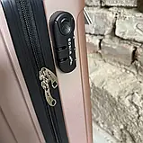 Валіза дорожня з розширенням WINGS 2011 модель DUBAI середня М 64x43x26см + 5см 63л РОЖЕВЕ ЗОЛОТО, фото 2