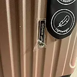 Валіза дорожня з розширенням WINGS 2011 модель DUBAI середня М 64x43x26см + 5см 63л РОЖЕВЕ ЗОЛОТО, фото 6