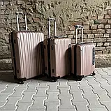 Валіза дорожня з розширенням WINGS 2011 модель DUBAI середня М 64x43x26см + 5см 63л РОЖЕВЕ ЗОЛОТО, фото 4