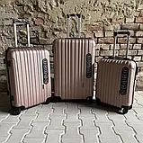 Валіза дорожня з розширенням WINGS 2011 модель DUBAI середня М 64x43x26см + 5см 63л РОЖЕВЕ ЗОЛОТО, фото 3