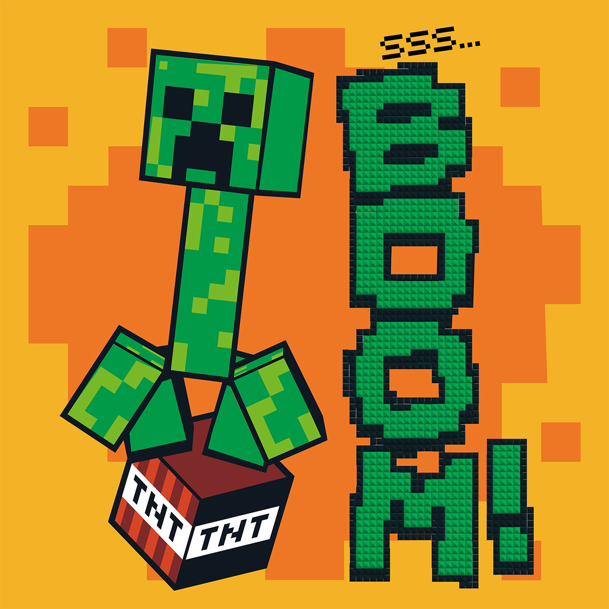 Картина за номерами з алмазною мозаїкою SANTI Майнкрафт Кріпер БУУМ! 25х25 см, фото 1