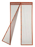 Москітна сітка на двері Magic Mesh антимоскітна шторка на магнітах 210х100 см Коричнева