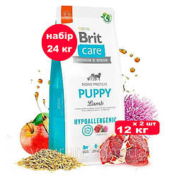 Brit Care (Брит Кеа) Dog Hypoallergenic Puppy - Сухий корм з ягнятком для молодих собак усіх порід 12 кг*2