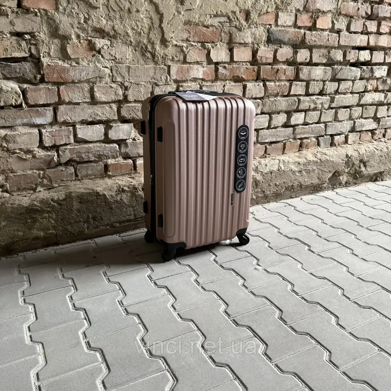 Валіза дорожня з розширенням WINGS 2011 модель DUBAI середня М 64x43x26см + 5см 63л РОЖЕВЕ ЗОЛОТО, фото 1