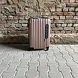 Валіза дорожня з розширенням WINGS 2011 модель DUBAI середня М 64x43x26см + 5см 63л РОЖЕВЕ ЗОЛОТО, фото 7