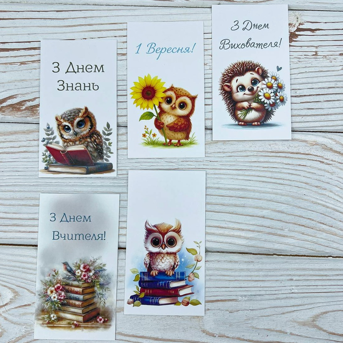 *100шт* / Набір Бирка-листівка 50х90 мм / друк-Асорті (№7) / 50х90мм, фото 1