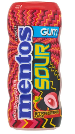 Жуйки Mentos Sour Gum зі смаком Полуниці 30 г., фото 1