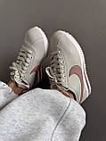 Білі шкіряні жіночі кросівки кроссовки NIKE CORTEZ  SHADOW WHITE / POWDER premium, фото 5