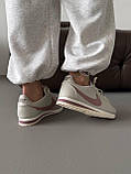 Білі шкіряні жіночі кросівки кроссовки NIKE CORTEZ  SHADOW WHITE / POWDER premium, фото 7
