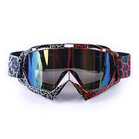 Мотоокуляри (скло хамелеон) без носа V04 акрил затемнене тактичні чорні, оправа з принтом