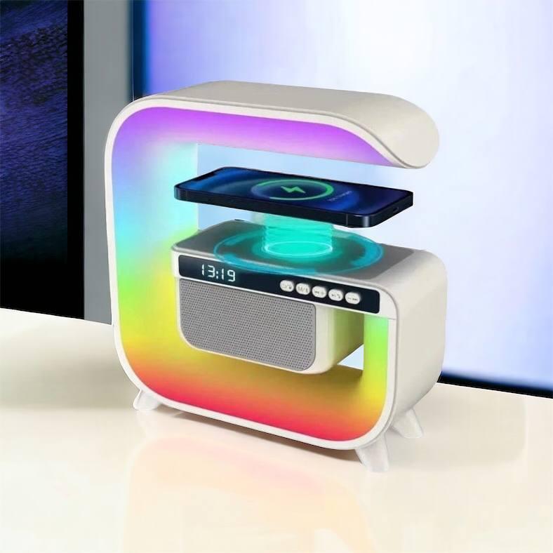 Нічник з колонкою та зарядкою для телефону RGB G3, Бездротова зарядка з WH-588 інтегрованим нічником, фото 1