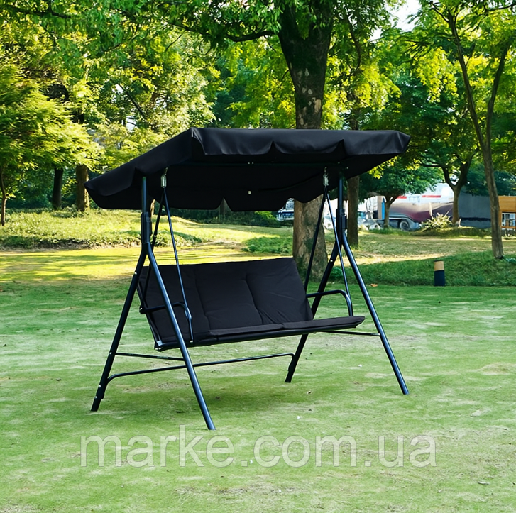 Водонепроникна гойдалка з подушками на 3 особи LEOBRO Чорна (mrk)