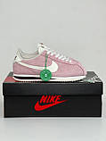 Рожеві замшеві жіночі кросівки NIKE CORTEZ VINTAGE SUEDE PINK Демісезонні кеди Найк Кортез, фото 2