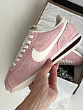 Рожеві замшеві жіночі кросівки NIKE CORTEZ VINTAGE SUEDE PINK Демісезонні кеди Найк Кортез, фото 3