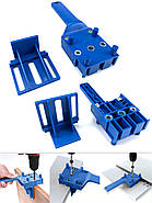 Кондуктор для шкантів Ø 6, 8, 10 мм - Столярний шаблон для складання меблів - blue, фото 6