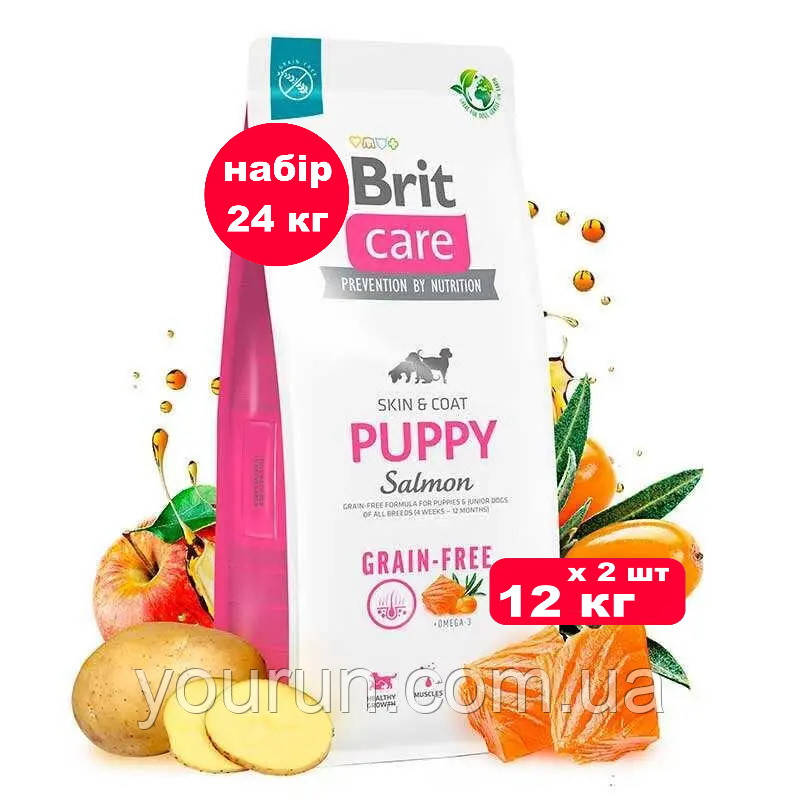 Brit Care (Бріт Кеа) Dog Grain-free Puppy - Сухий беззерновий корм з лососем для цуценят 12 кг