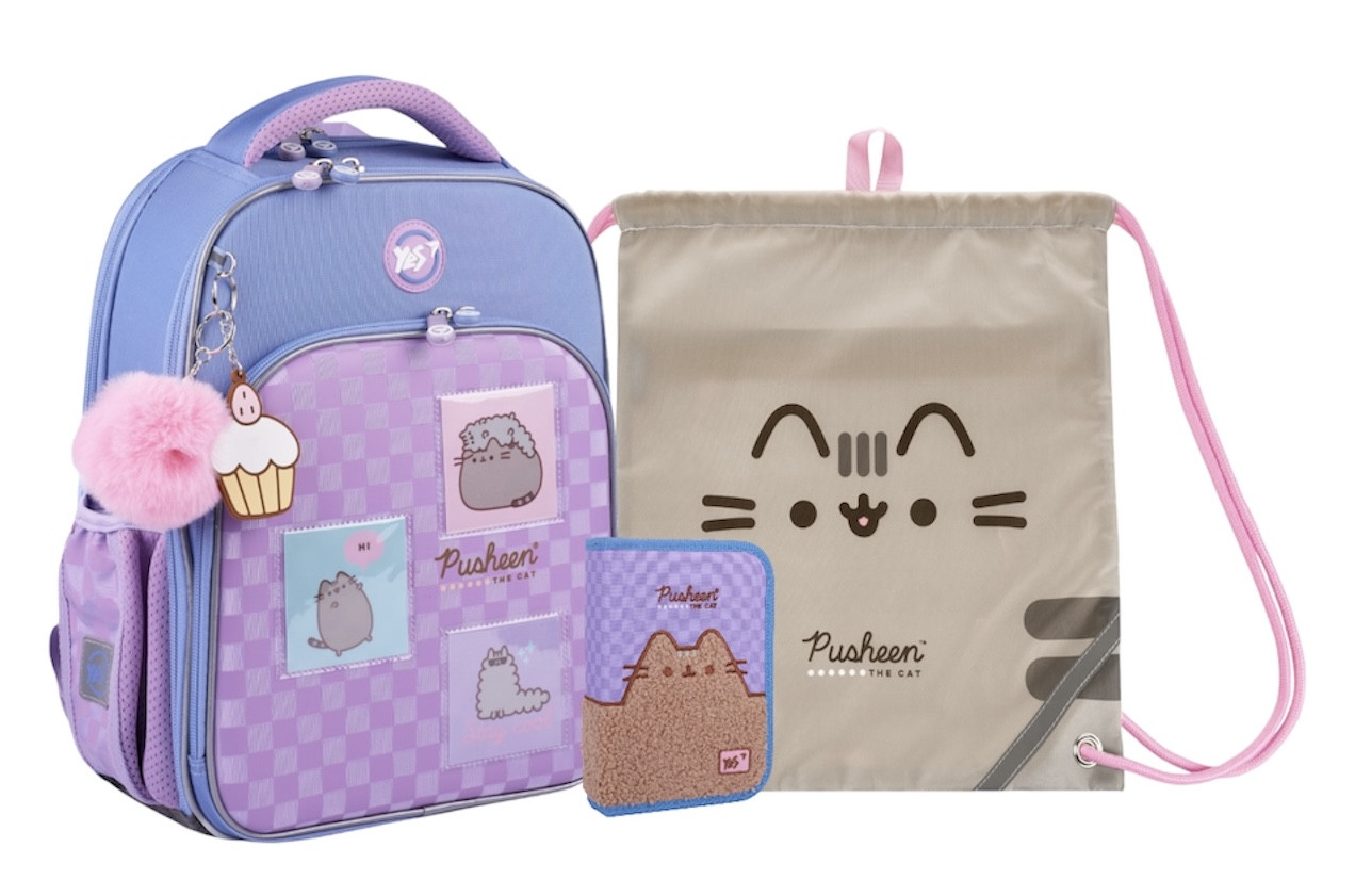 Шкільний набір YES S-78_Pusheen Playful (рюкзак, пенал, сумка) 130-145 см