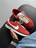 Червоні замшеві жіночі кросівки Nike Cortez Red  Демісезонні кеди Найк Кортез, фото 3