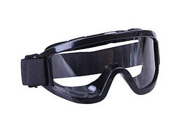 Мотоочки (скло однотонне прозоре) акрил тактичні чорні