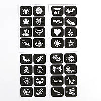 Набір трафаретів для гриму, блиск тату, глітер тату - TRF-01 - Halloween & Party