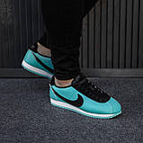 Блакитні шкіряні чоловічі кросівки Nike Cortez Демісезонні кеди Найк Кортез, фото 7
