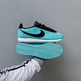 Блакитні шкіряні чоловічі кросівки Nike Cortez Демісезонні кеди Найк Кортез, фото 2