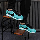 Блакитні шкіряні жіночі кросівки Nike Cortez Blue Демісезонні кеди Найк Кортез, фото 9