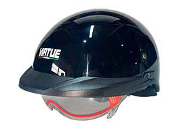 Шолом мотоциклетний MD-513-1, чорний глянсовий із прозорим склом, size XL