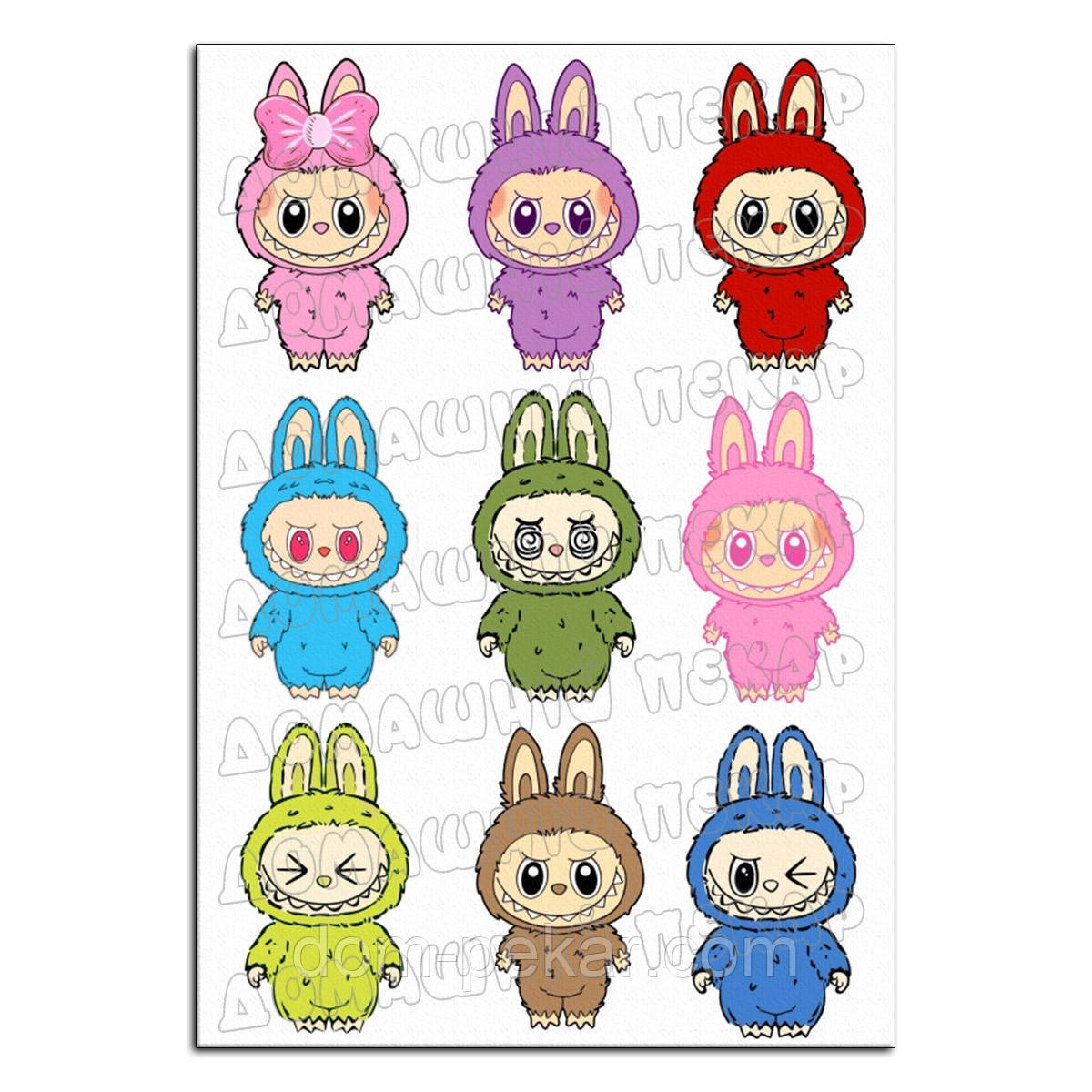 Лабу Labubu вафельна картинка 9 см