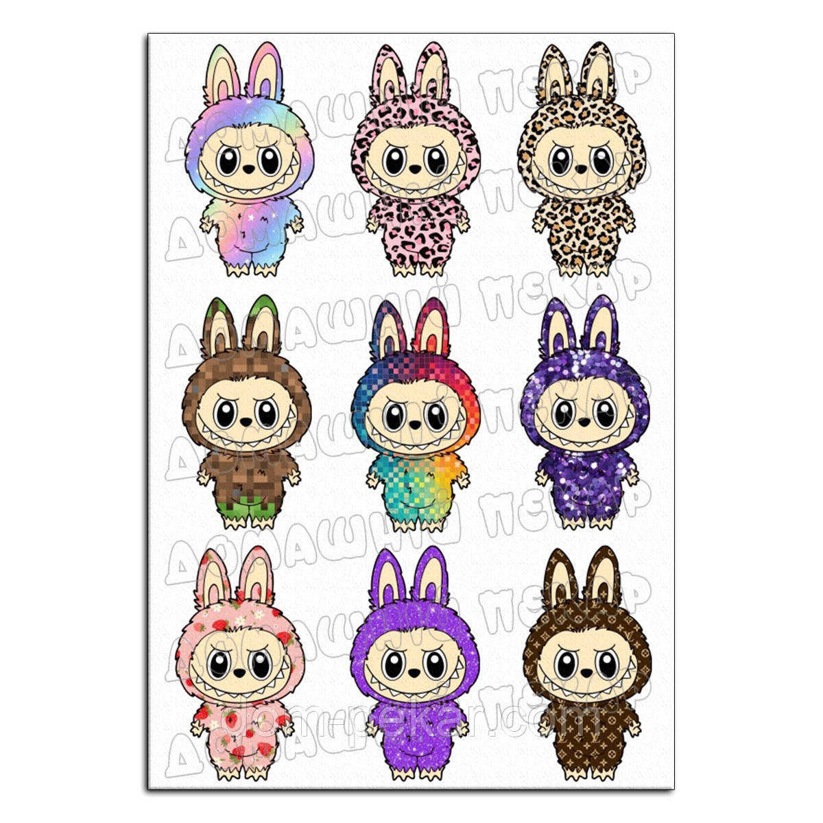 Лабу Labubu вафельна картинка 9 см