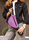 Стильна містка фіолетові сумки на пояс з екошкіри, фото 3