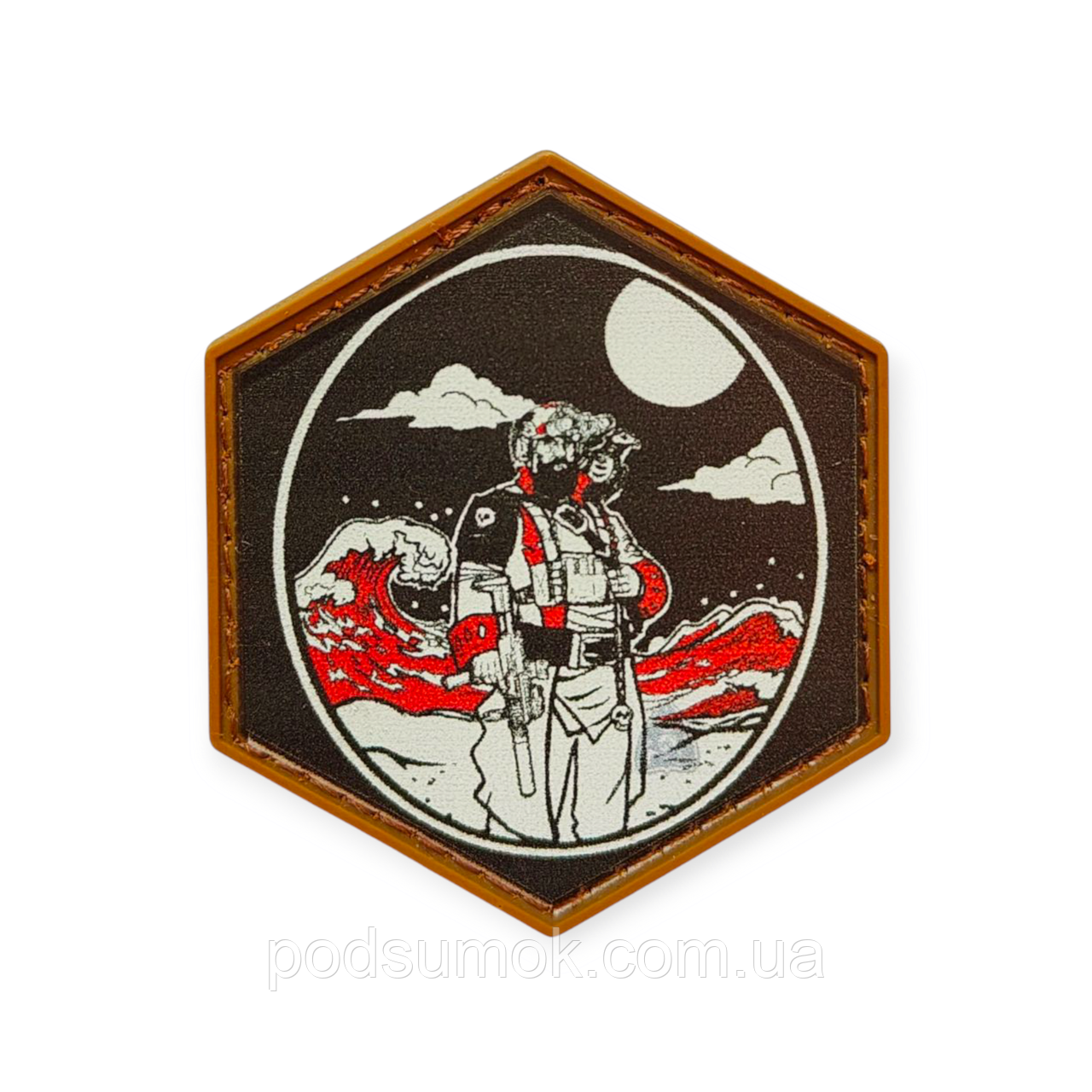 Шеврон ПВХ HEX PATCH H-55 на липучці для велкро патч гумовий, фото 1