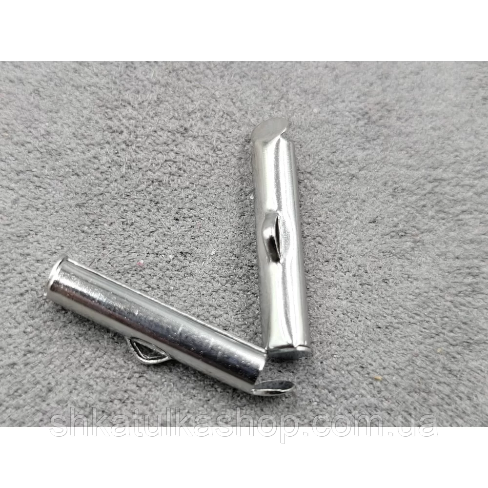 Кінцевик-трубочка слайдер 4*20мм, 50шт, колір сталь, фото 1