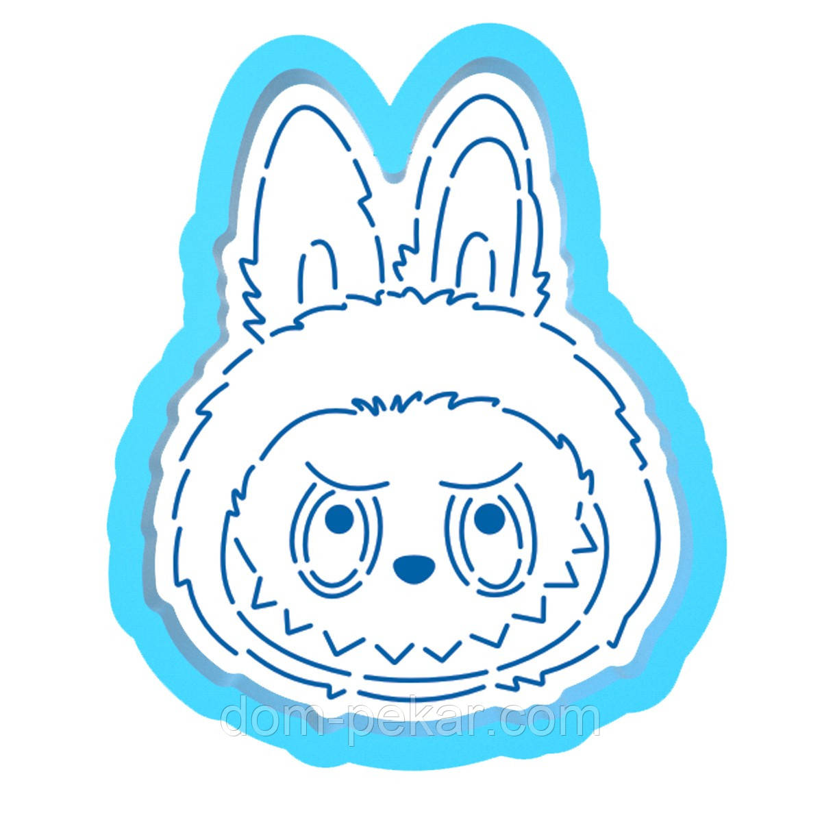 Лабубу голова вирубка з трафаретом 10*8 см (TR-2)