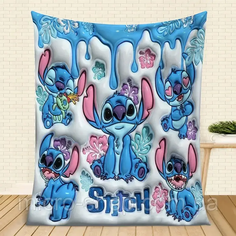 Плюшевий плед ковдра покривало Ліло та Стіч Lilo & Stitch 150х200 см