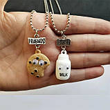 Парні кулони для друзів BEST FRIENDSу вигляді печива з молоком для найкращих друзів, фото 2