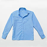Сорочка для хлопчика синя на кнопках з довгим рукавом SmileTime, фото 2