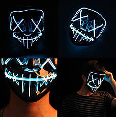 Світлодіодна маска RESTEQ "Судна ніч 3", маска з LED-підсвіткою для Хелловіну, вечірок і косплею, що світиться у темряві, фото 4