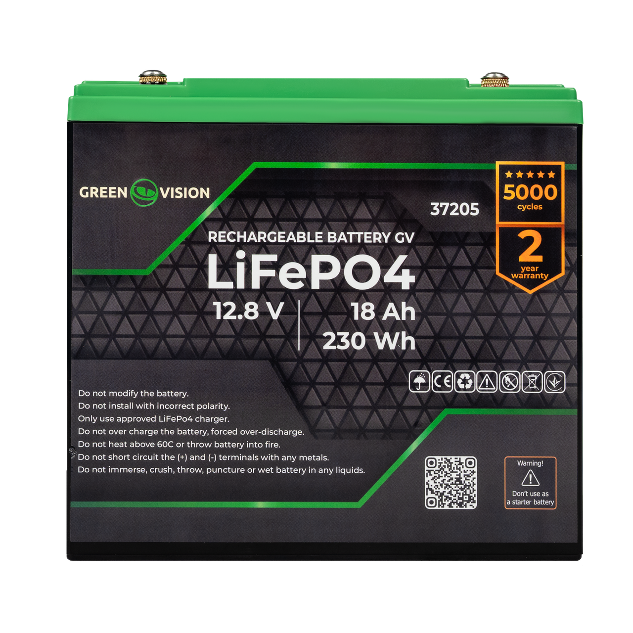 Акумулятор GreenVision LiFePО4 12V (12,8V) - 18 Ah (230Wh), фото 1