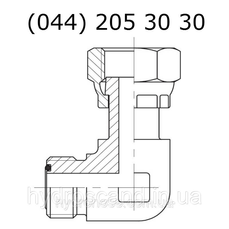 Угловой фитинг 90°, стяжная гайка, ORFS x ORFS, 7760 - фото 3 - id-p715762