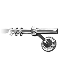 Карнизный комплект Ø19мм CMP-1 (один ряд) выбор цвета в карточке товара Ø19мм, длина 300см, Гладкая, CR - Хром