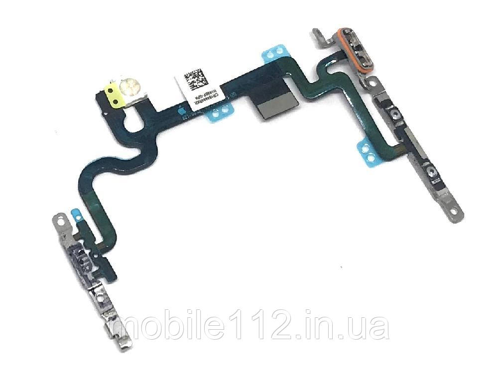 Шлейф Apple iPhone 7 з кнопкою ввімкнення, кнопками гучності, зі спалахом та мікрофоном (оригінал Китай), фото 1
