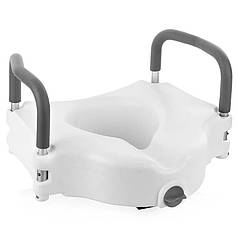 Туалетне сидіння-насадка Lesko QC-M308 надставка на унітаз із поручнями високе з фіксатором