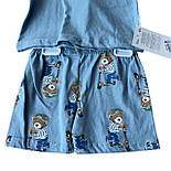 Костюм 9, 12, 18, 24 місяці Туреччина літній трикотажний новонародженого хлопчика блакитний, фото 2